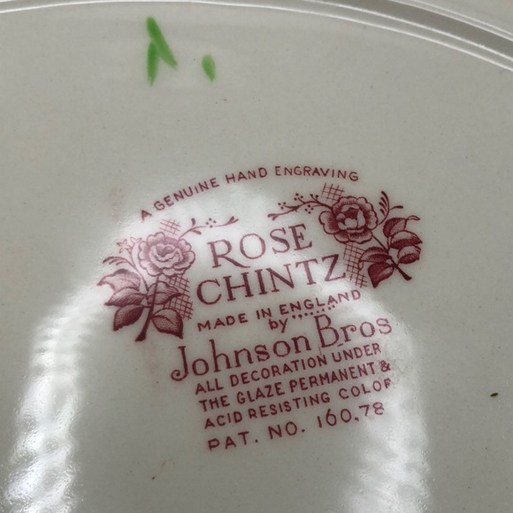 Gorgeous Johnson Brothers Rose Chintz Pink 11" Oval Serving Platter - Picture 8 of 9